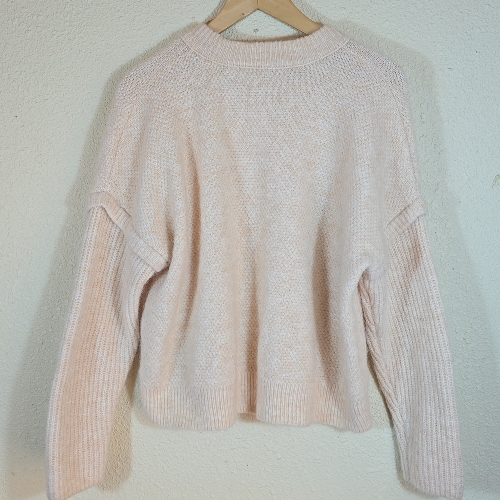 Madewell Cable Havener Pullover Sweater Alpaca-Poly-Wool-Blend Women's Sz.M - Picture 5 of 14